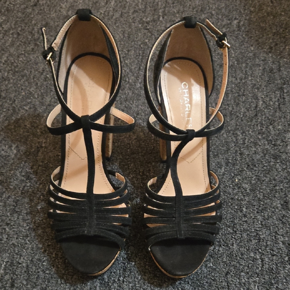 Charles By Charles David Black Strappy Heels